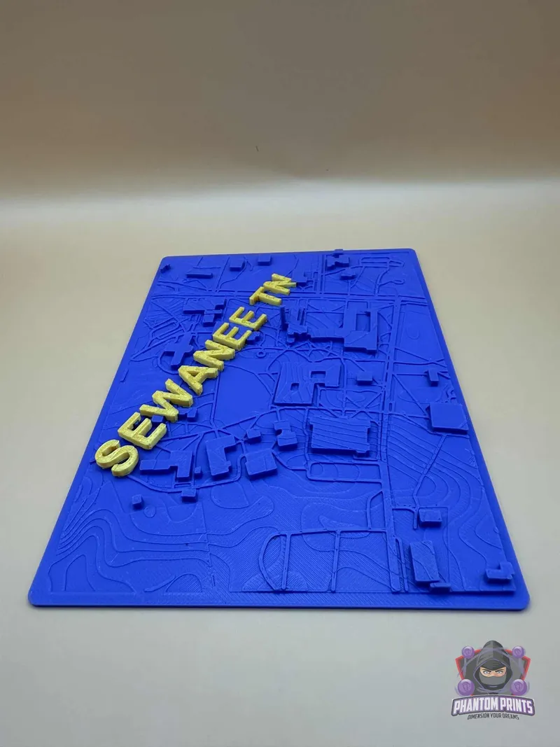 A custom 3D-printed topographical map model