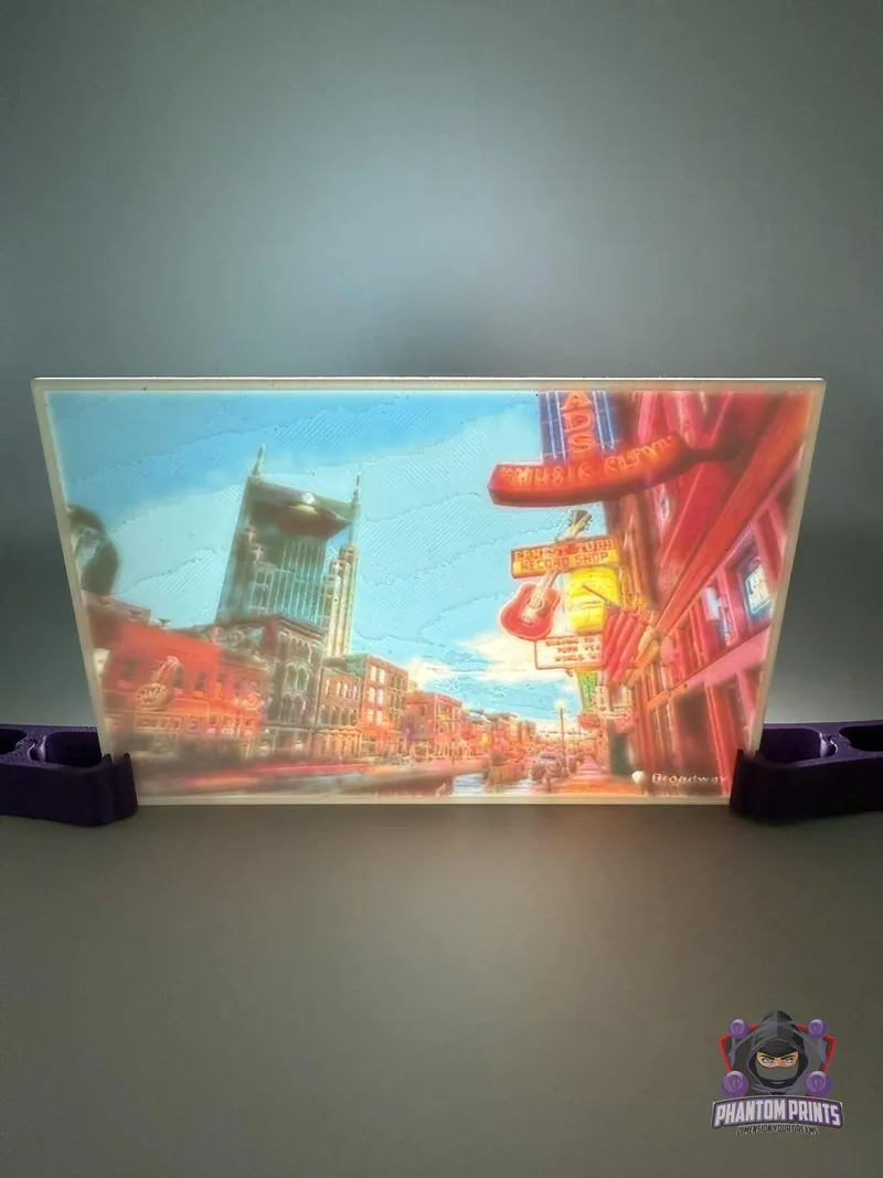 A custom backlit lithophane print
